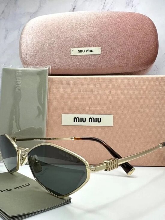 ✨ Miu Miu Geometric Gold Sunglasses ✨ main image 14